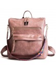 Skórzany plecak kobiety 2020 studenci tornister duże plecaki wielofunkcyjne torby podróżne Mochila różowy tył vintage Pack XA529