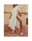 2020 szydełka białe dzianiny okrycie plażowe up sukienka tunika długie Pareos bikini Cover up sukienka na kostium kąpielowy Plag