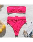 Wysokiej talii brazylijski neon bikini 2020 pas stroje kąpielowe kobiety Bandeau kostium kąpielowy damski push up kostium kąpiel