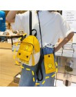 Fashion School Backpack Women 2019 College Girls Cute Cartoon małe żółte torby na ramię studenci dwuczęściowe plecaki szkolne