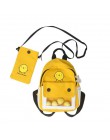 Fashion School Backpack Women 2019 College Girls Cute Cartoon małe żółte torby na ramię studenci dwuczęściowe plecaki szkolne