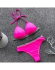 Czarny biały wysokiej talii Bikini 2020 strój kąpielowy kobiety stroje kąpielowe biustonosz Halter Push Up zestaw kąpiel strój k