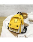 Fashion School Backpack Women 2019 College Girls Cute Cartoon małe żółte torby na ramię studenci dwuczęściowe plecaki szkolne