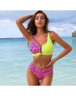 2020 nowy Sexy wysokiej talii strój kąpielowy bikini kobiety stroje kąpielowe Bandeau zestaw bikini push-up klamra strój kąpielo