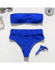 Wysokiej talii brazylijski neon bikini 2020 pas stroje kąpielowe kobiety Bandeau kostium kąpielowy damski push up kostium kąpiel