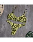 Kobiety Sexy Leopard bikini nadruk węża strój kąpielowy zakrętka tubki wysokie cięcie strój kąpielowy brazylijskie stroje kąpiel