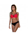 ESSV strój kąpielowy czerwony zestaw bikini push-up Plus rozmiar kobiety stroje kąpielowe Sexy wyściełana regulowana pasek grani