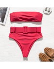 Wysokiej talii brazylijski neon bikini 2020 pas stroje kąpielowe kobiety Bandeau kostium kąpielowy damski push up kostium kąpiel