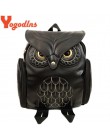 Yogodlns moda kobiety plecak najnowszy stylowy fajny czarny PU skóra sowa plecak kobiet gorąca sprzedaż kobiet torba na ramię to