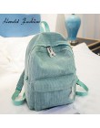 Styl Preppy miękki plecak z tkaniny kobiet sztruks projekt szkolny plecak dla nastoletnich dziewcząt w paski plecak kobiet aksam