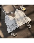 2020 nowe trójkątne Bikini Top kobieta strój kąpielowy z wycięciem szydełka czarne Bikini seksowny Top pływanie biustonosz duże 