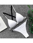 Czarny biały wysokiej talii Bikini 2020 strój kąpielowy kobiety stroje kąpielowe biustonosz Halter Push Up zestaw kąpiel strój k