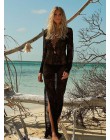 2020 szydełka białe dzianiny okrycie plażowe up sukienka tunika długie Pareos bikini Cover up sukienka na kostium kąpielowy Plag