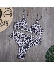 Kobiety Sexy Leopard bikini nadruk węża strój kąpielowy zakrętka tubki wysokie cięcie strój kąpielowy brazylijskie stroje kąpiel