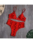 Kobiety Sexy Leopard bikini nadruk węża strój kąpielowy zakrętka tubki wysokie cięcie strój kąpielowy brazylijskie stroje kąpiel