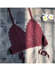 2020 nowe trójkątne Bikini Top kobieta strój kąpielowy z wycięciem szydełka czarne Bikini seksowny Top pływanie biustonosz duże 
