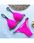 Czarny biały wysokiej talii Bikini 2020 strój kąpielowy kobiety stroje kąpielowe biustonosz Halter Push Up zestaw kąpiel strój k