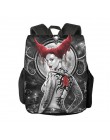 Wymienny wzór fajny gotycki plecak z czaszką kobiety plecak Bagpack Student School torba dla nastolatki dziewczyny Bookbag pleca