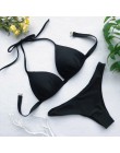 Czarny biały wysokiej talii Bikini 2020 strój kąpielowy kobiety stroje kąpielowe biustonosz Halter Push Up zestaw kąpiel strój k