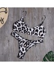 Kobiety Sexy Leopard bikini nadruk węża strój kąpielowy zakrętka tubki wysokie cięcie strój kąpielowy brazylijskie stroje kąpiel