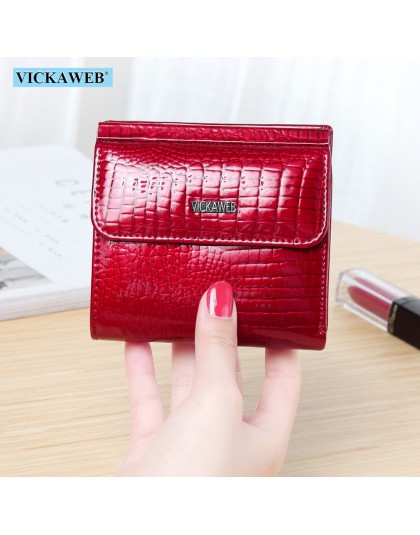 VICKAWEB Mini portfel kobiety oryginalne skórzane portfele moda Alligator Hasp portfel kobieta mała kobieta portfele i portmonet