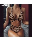 INGAGA wysokiej talii Bikini 2020 Push Up strój kąpielowy Leopard stroje kąpielowe kobiety brazylijski Bikini Set Biquini Sexy s