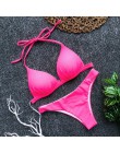 Czarny biały wysokiej talii Bikini 2020 strój kąpielowy kobiety stroje kąpielowe biustonosz Halter Push Up zestaw kąpiel strój k