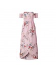 Kobiety Off Shoulder Floral Print sukienka boho kobiety plaża letnie sukienki damskie bez ramiączek długa, maksi sukienka Vestid