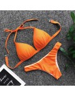 Czarny biały wysokiej talii Bikini 2020 strój kąpielowy kobiety stroje kąpielowe biustonosz Halter Push Up zestaw kąpiel strój k