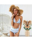 Sexy bikini wysokie w talii Boho stroje kąpielowe kobiety frędzle Halter kostium kąpielowy damski push up kostium kąpielowy braz
