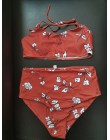 2020 nowe damskie seksowne Bikini Mujer wzburzyć Biquinis brazylijskie stroje kąpielowe lato kwiatowy drukowane strój kąpielowy 