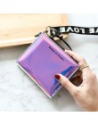 Moda mały portfel kobiet krótki Trifold cienkie torebki damskie portfel koreański kobiet holograficzny portfel 2019 Walet Slim V