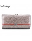 DICIHAYA marka prawdziwej skóry kobiet portfele krokodyl druku długi portfel z zamkiem i klamerką panie Clutch Bag torebka kobie