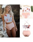 2020 nowe damskie seksowne Bikini Mujer wzburzyć Biquinis brazylijskie stroje kąpielowe lato kwiatowy drukowane strój kąpielowy 