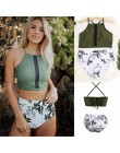 2020 nowe damskie seksowne Bikini Mujer wzburzyć Biquinis brazylijskie stroje kąpielowe lato kwiatowy drukowane strój kąpielowy 