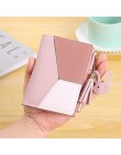 Geometryczne kobiety sprzęgła różowe portfele etui na telefon torebka Ptgirl posiadacz karty Patchwork kobiety długi portfel pan