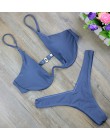 Dwuczęściowy strój kąpielowy dla kobiet bikini na wakacje gładki klasyczny wygodny modny seksowny