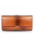 DICIHAYA marka 2019 prawdziwej skóry kobiet portfele Alligator długi portfel z zamkiem i klamerką panie Clutch Bag torebka kobie