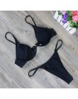Dwuczęściowy strój kąpielowy dla kobiet bikini na wakacje gładki klasyczny wygodny modny seksowny
