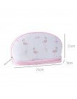 UOSC Portable Flamingo kosmetyczka dwuwarstwowa kosmetyczka podróżna okrągła makijaż torba organizer do pędzli dla kobiety etui