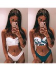 Bikini wysokie w talii 2019 mujer Push Up bandażowy strój kąpielowy Bikini kobiety kwiatowy dwa kawałki strój kąpielowy Strappy 