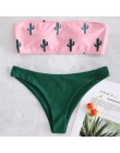 Bikinx Bandeau stroje kąpielowe kobiety push up strój kąpielowy kobiet kaktus drukuj mikrobikini 2019 sexy strój kąpielowy bikin