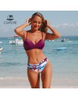 CUPSHE Push Up kwiecisty szal zestawy bikini seksowne stringi damskie dwa kawałki stroje kąpielowe 2020 dziewczyna plaża kostium