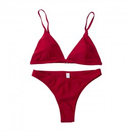 Hirigin stringi Bikini Set 2019 nowych kobiet stroje kąpielowe Pure Color Push Up usztywniony kostium kąpielowy Biquini strój ką