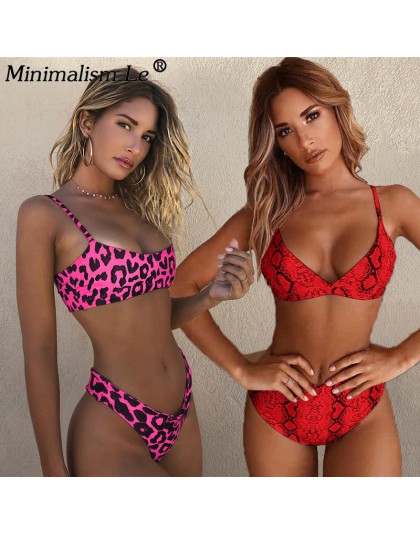 Sexy wzór w cętki Bikini kobiety Bikini Set strój kąpielowy wysokie cięcie strój kąpielowy stroje kąpielowe kobiet lato brazylij