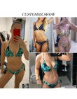 Brazylijskie bikini stringi 2020 nadruk liści strój kąpielowy Tassel stroje kąpielowe kobiety Sexy kostium kąpielowy damski Push