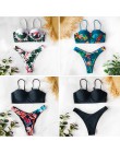 Bikini wysokie w talii 2019 mujer Push Up bandażowy strój kąpielowy Bikini kobiety kwiatowy dwa kawałki strój kąpielowy Strappy 