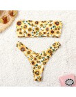 Bikinx Bandeau stroje kąpielowe kobiety push up strój kąpielowy kobiet kaktus drukuj mikrobikini 2019 sexy strój kąpielowy bikin