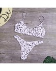 Sexy wzór w cętki Bikini kobiety Bikini Set strój kąpielowy wysokie cięcie strój kąpielowy stroje kąpielowe kobiet lato brazylij