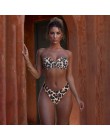 Nadruk zwierzęta Leopard Bikini push up strój kąpielowy damskie seksowne bikini 2020 brazylijskie stringi strój kąpielowy Bandea